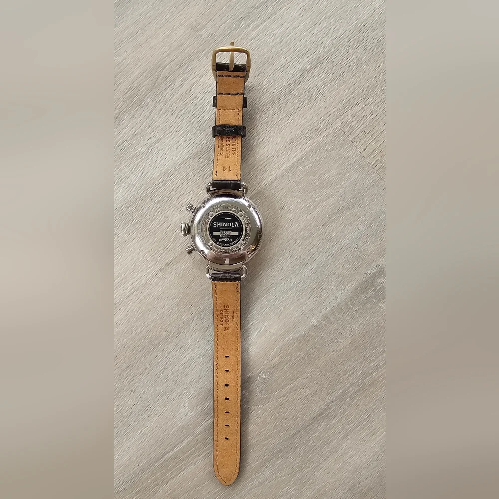 Shinola Canfield Chronograph Watch With Brown Leather Strap - Picture 4 of 6